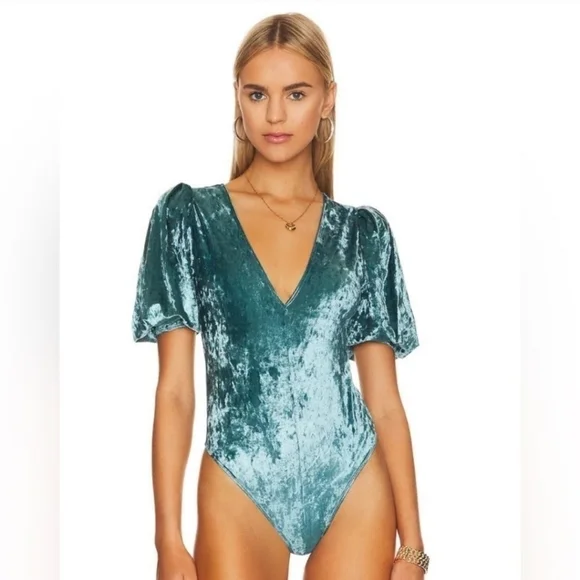 Free People Intimately NWT Don't You Wish Bodysuit in Deep Teal•Size Small•NWT - Picture 2 of 14